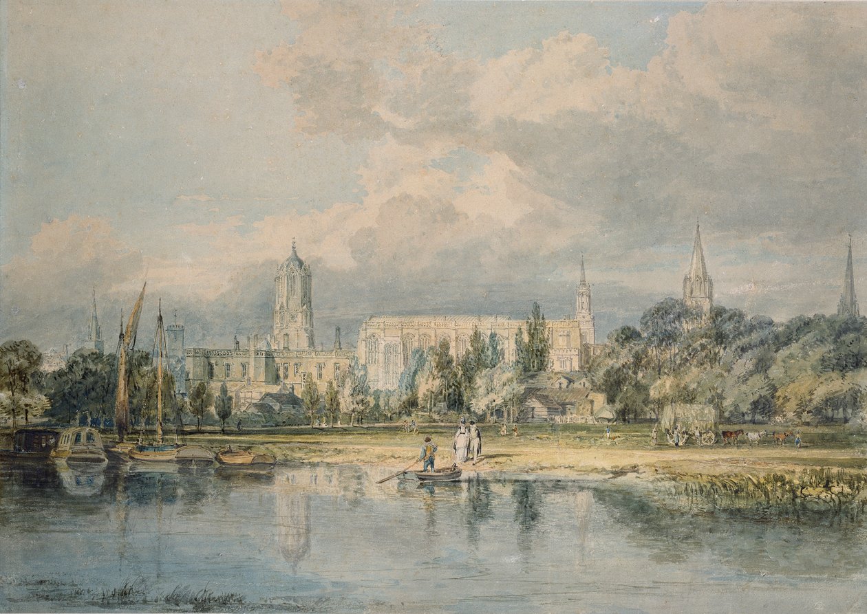 South View of Christ Church etc. from the Meadows, 1798-1799 af Joseph Mallord William Turner