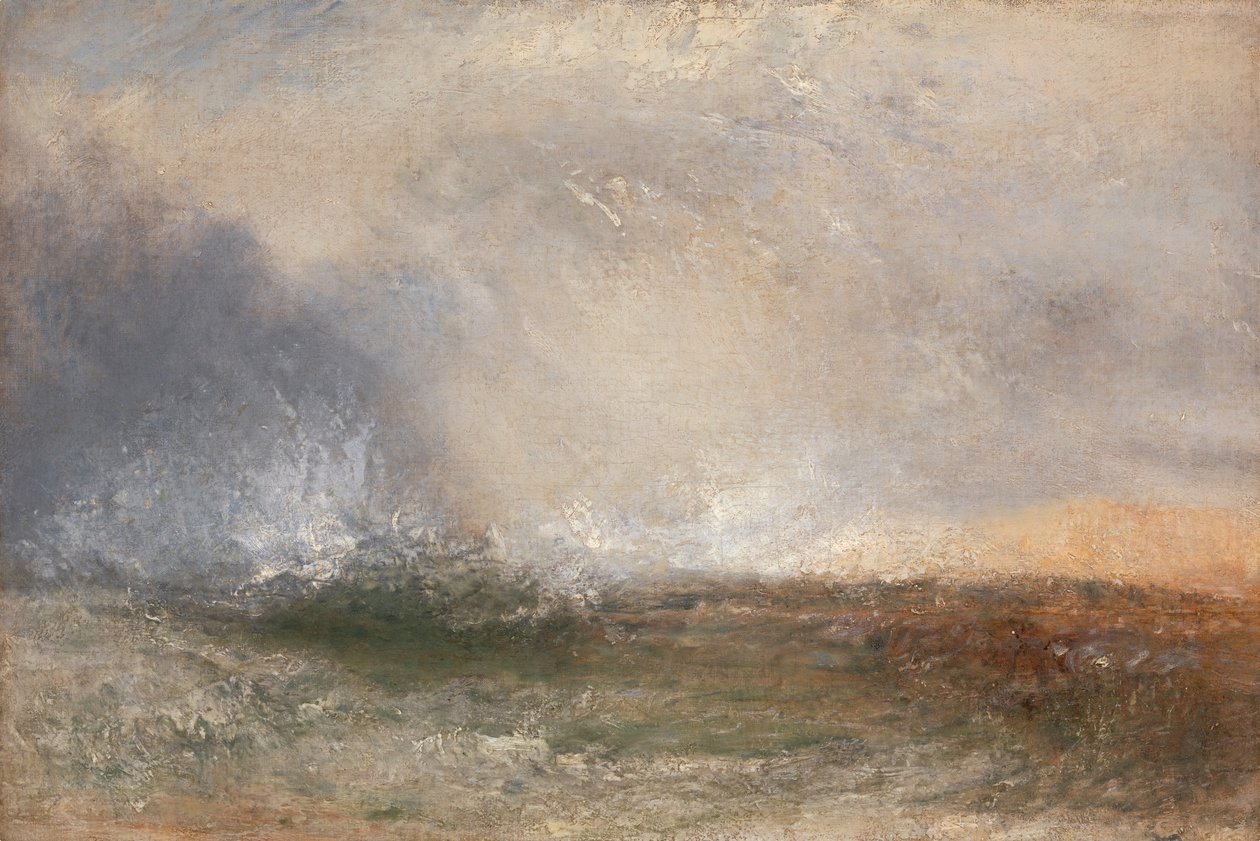 Stormy Sea Breaking on a Shore, mellem 1840 og 1845. af Joseph Mallord William Turner