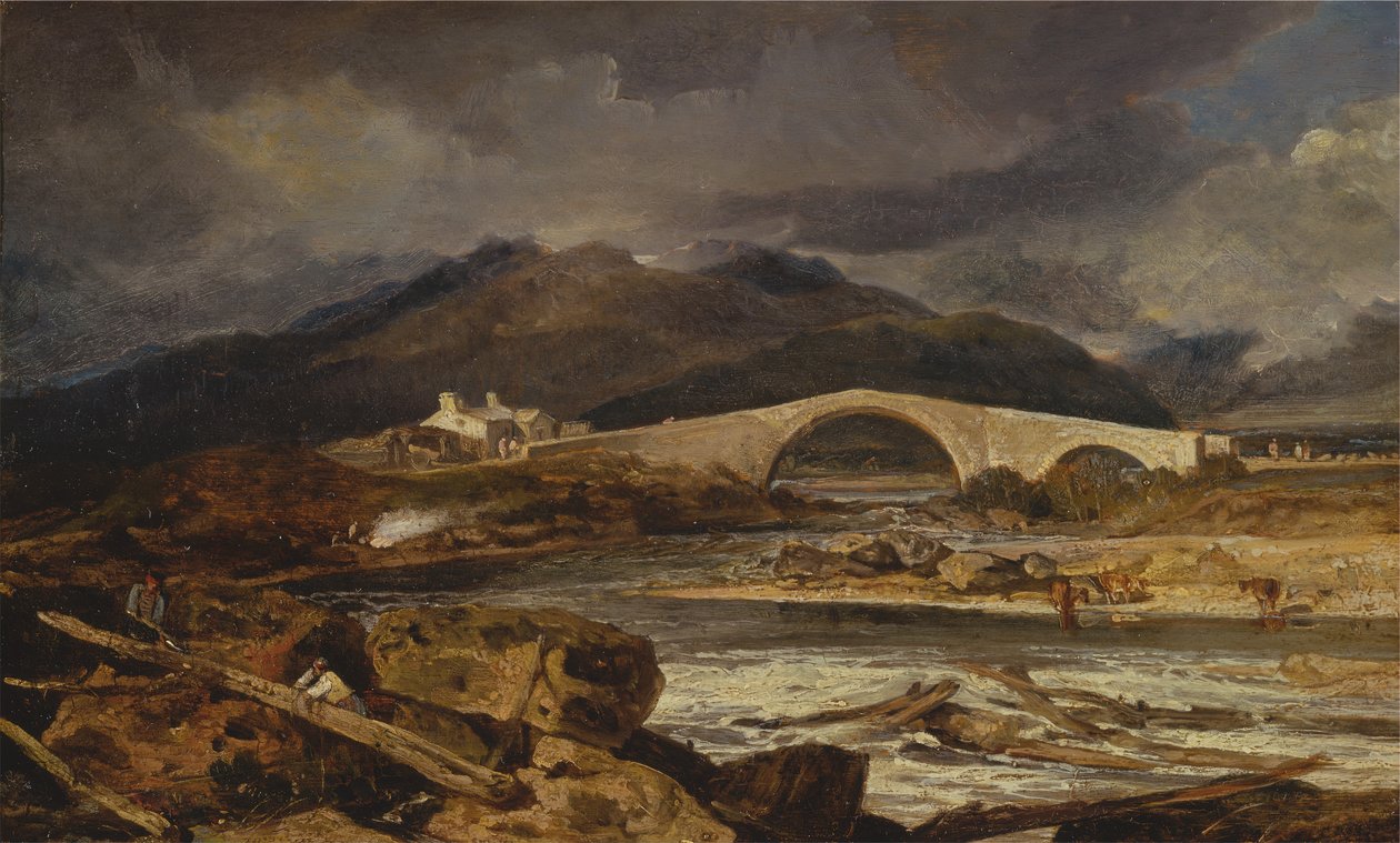 Tummel Bridge, Perthshire, mellem 1802 og 1803. af Joseph Mallord William Turner