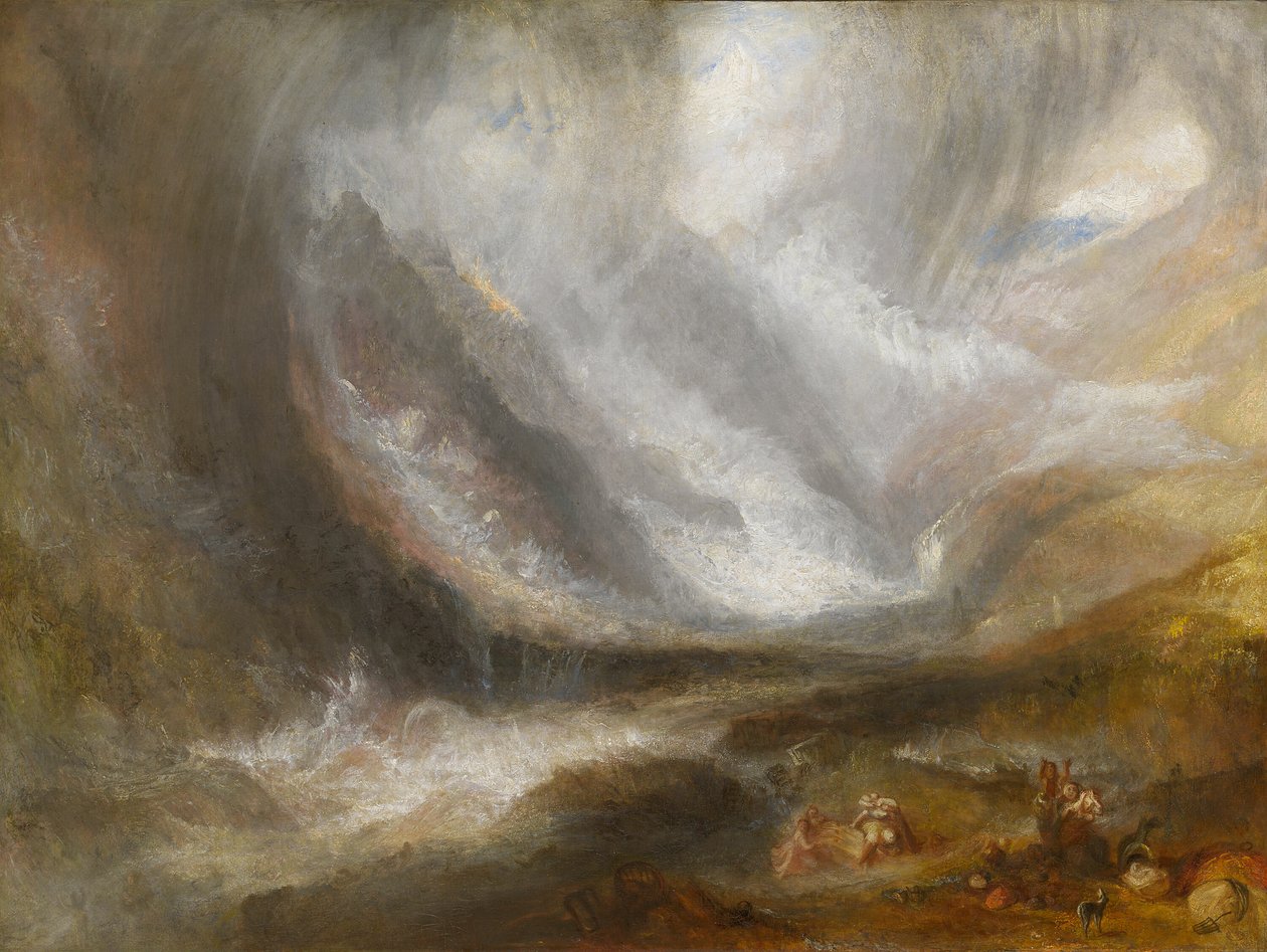 Aosta-dalen: Snestorm, lavine og tordenvejr, 183637. af Joseph Mallord William Turner