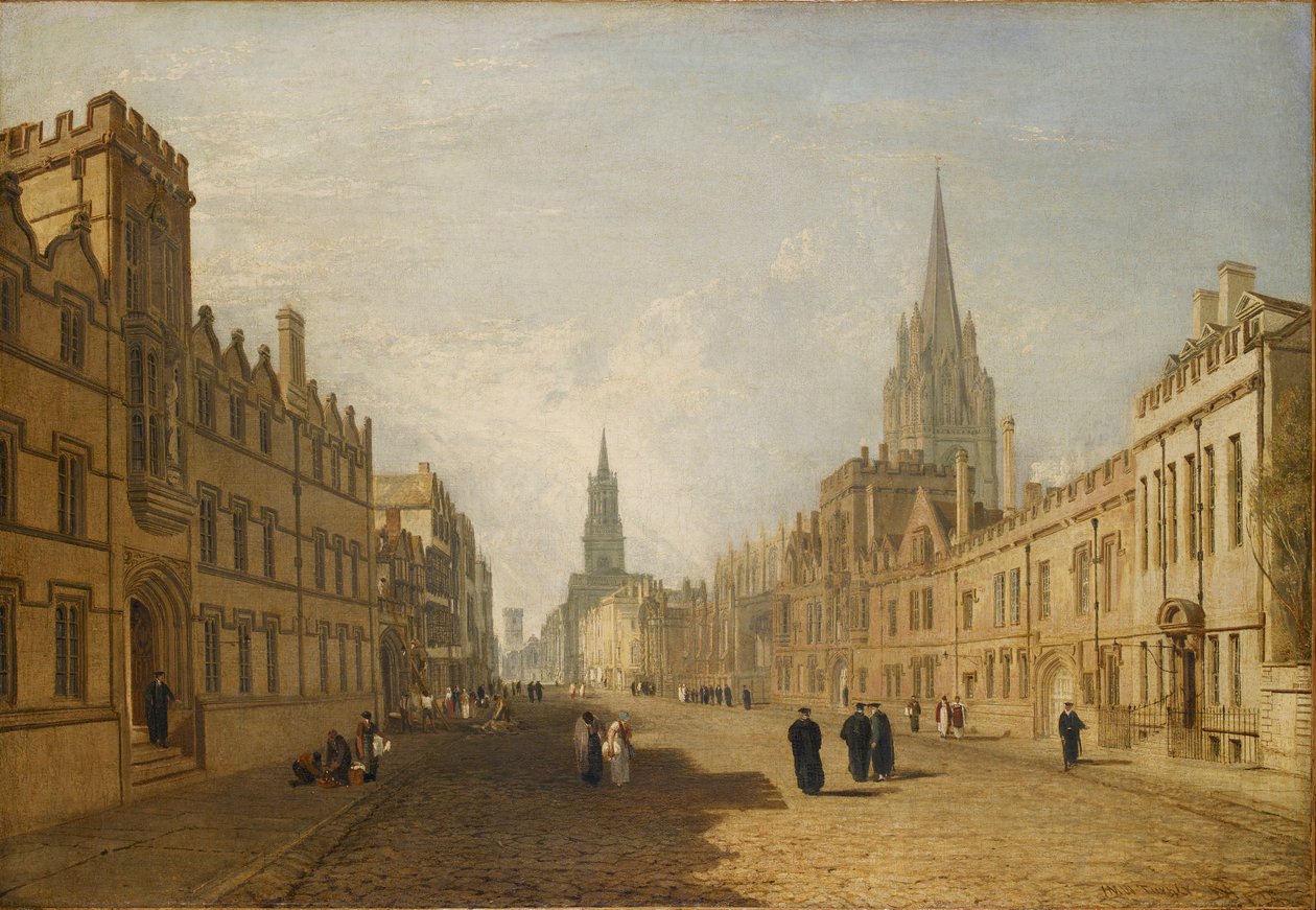 Udsigt over High Street, Oxford, 1809-1810 af Joseph Mallord William Turner