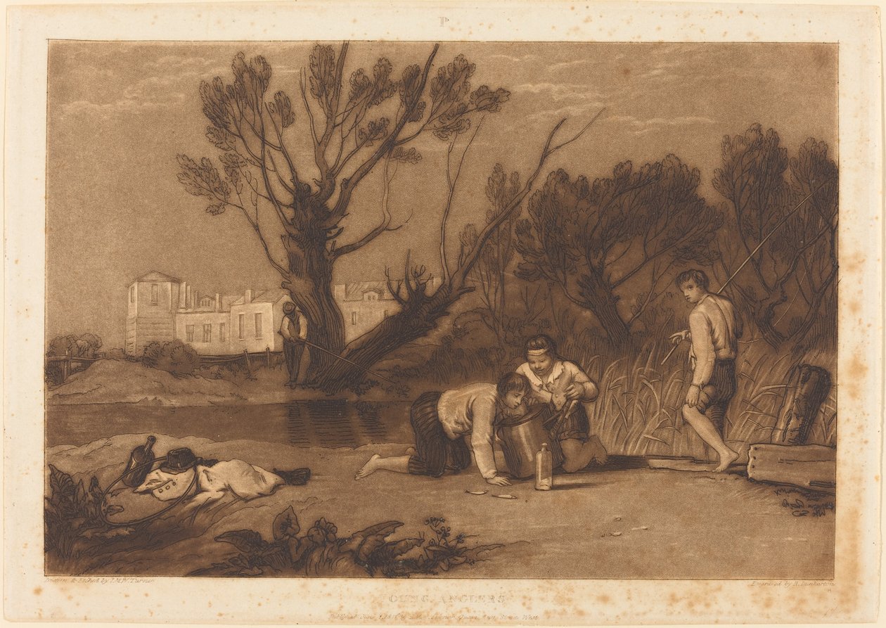 Young Anglers, udgivet 1811. af Joseph Mallord William Turner
