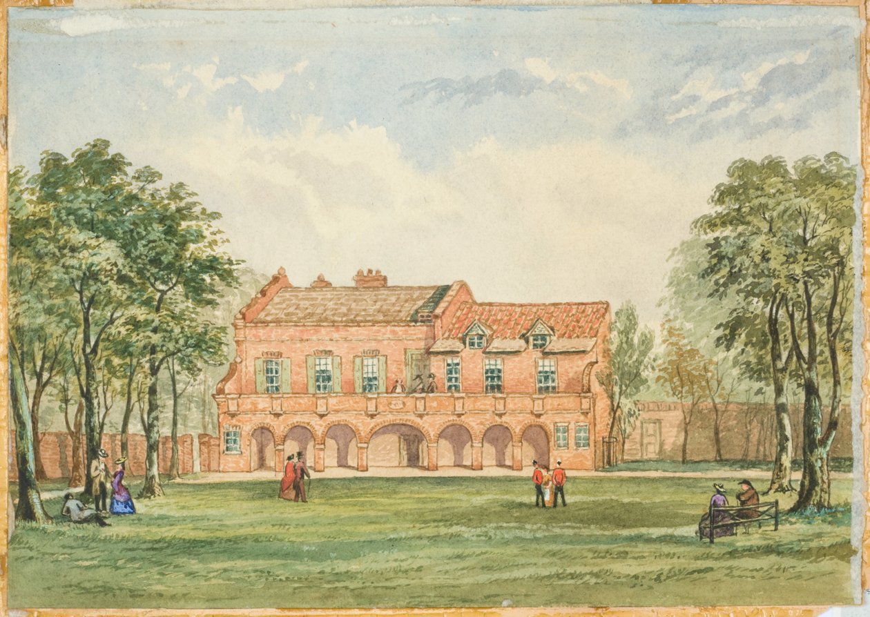 Old Forth House, Newcastle (kropsfarve, blyant og wc ombord) af J.R. Dewar