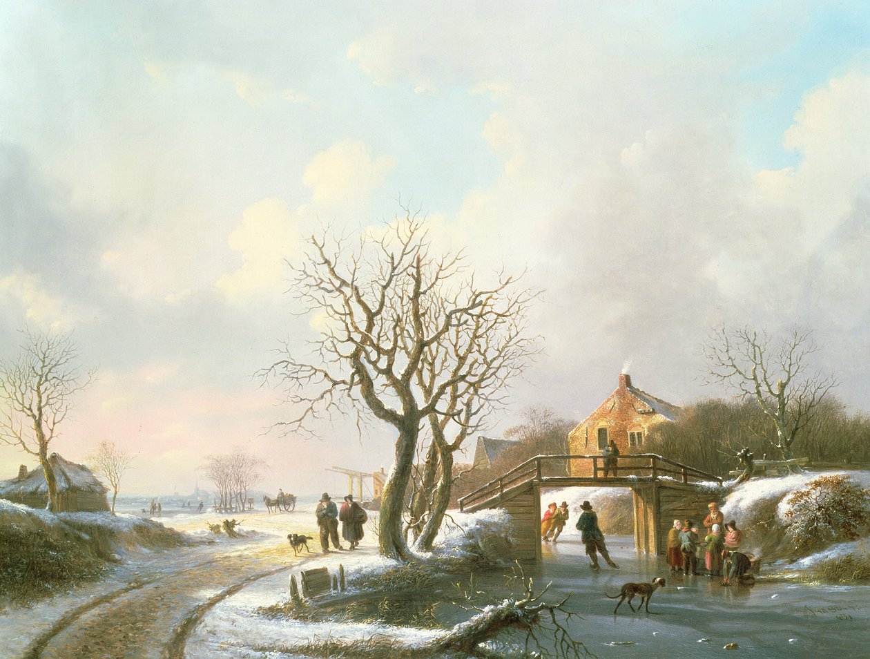 Vinterscene, 1800-tallet af J.S.