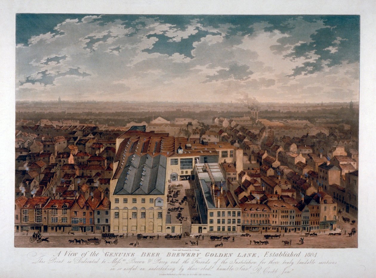 The Genuine Beer Brewery, Golden Lane, London, 1807 af JS Barth