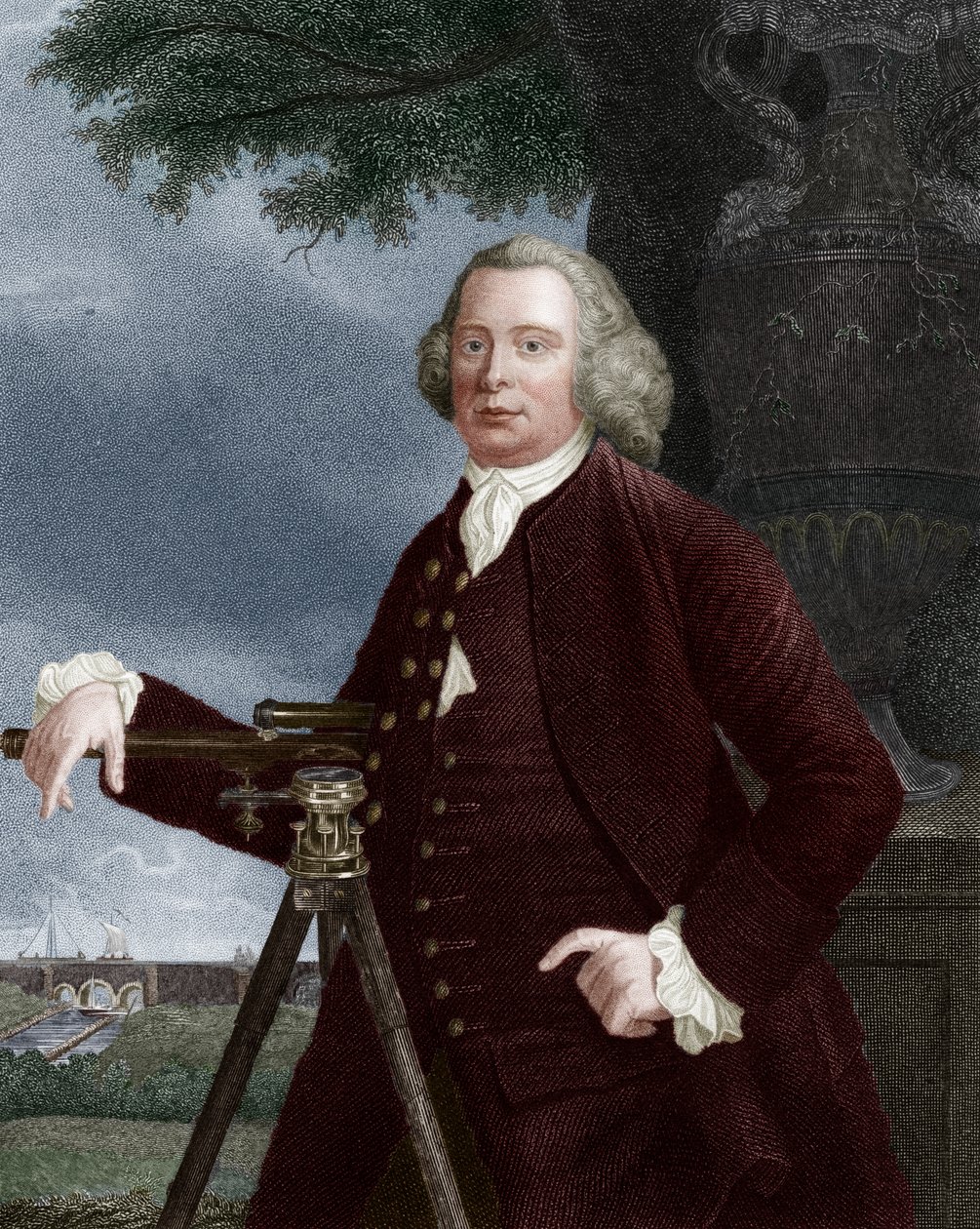 James Brindley, engelsk civilingeniør og kanalbygger fra det 18. århundrede, 1836. af JT Wedgwood
