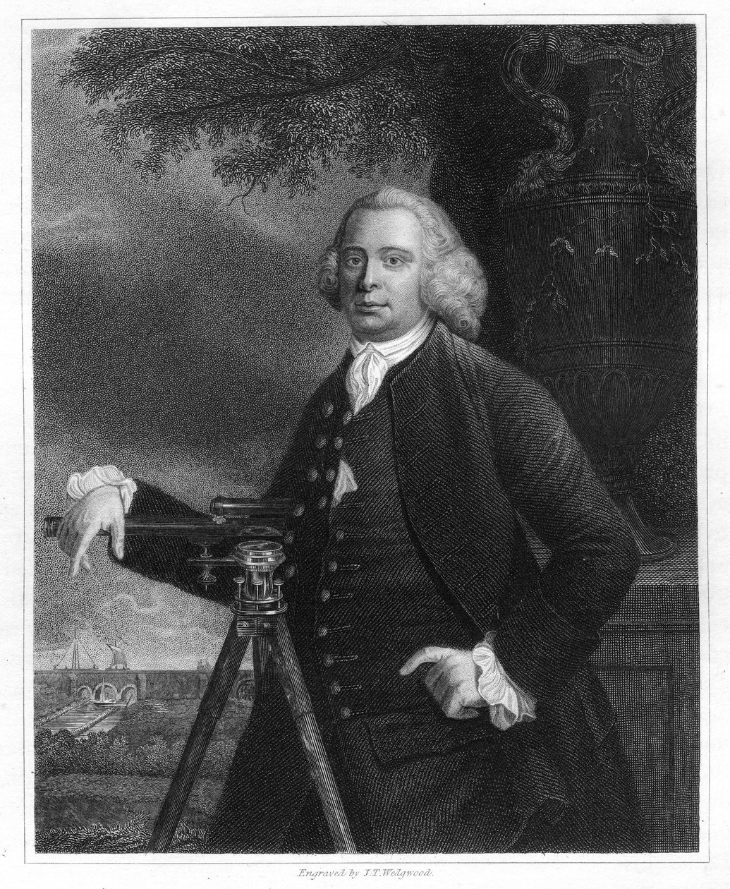 James Brindley, engelsk civilingeniør og kanalbygger fra det 18. århundrede, 1836 af JT Wedgwood