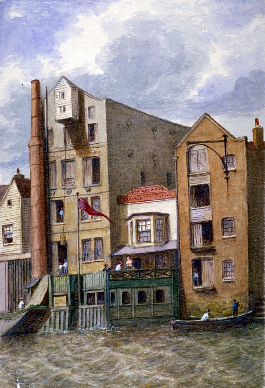 Anchor and Hope Inn, New Crane Stairs, Shadwell, London, c1870 af JT Wilson