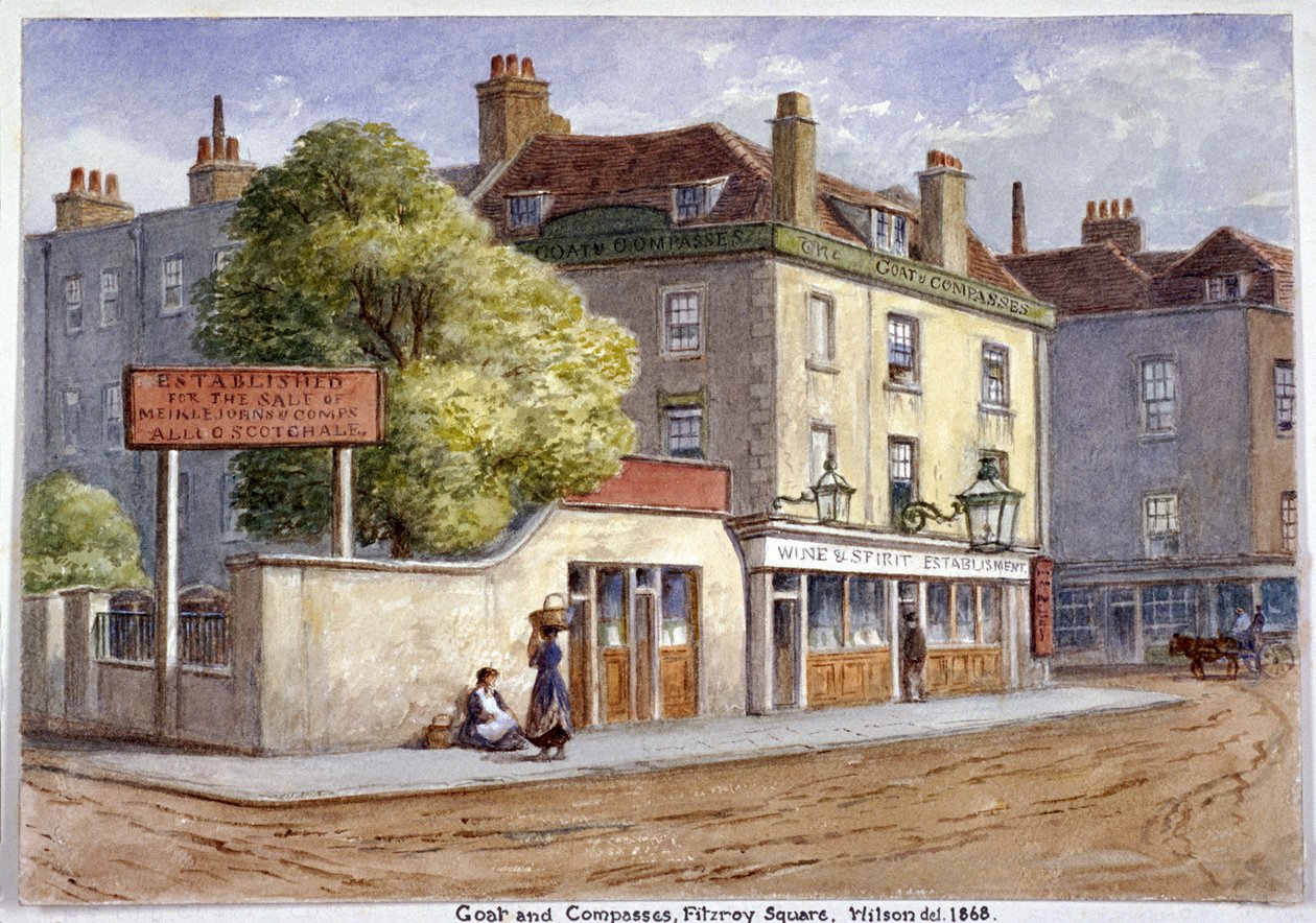 Old Goat and Compasses Inn, Marylebone Road, London, 1868 af JT Wilson