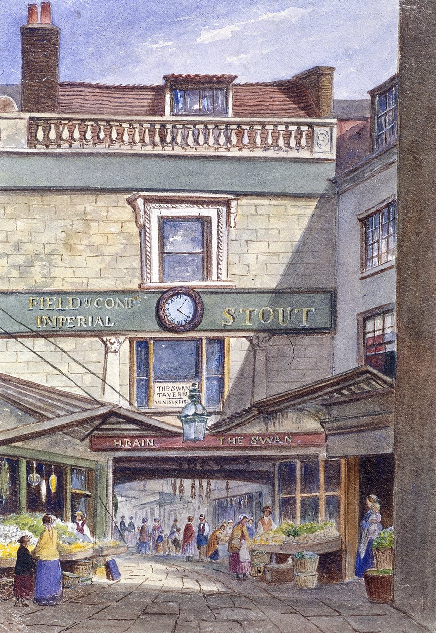 Swan Inn, Leadenhall Market, London, c1870 af JT Wilson
