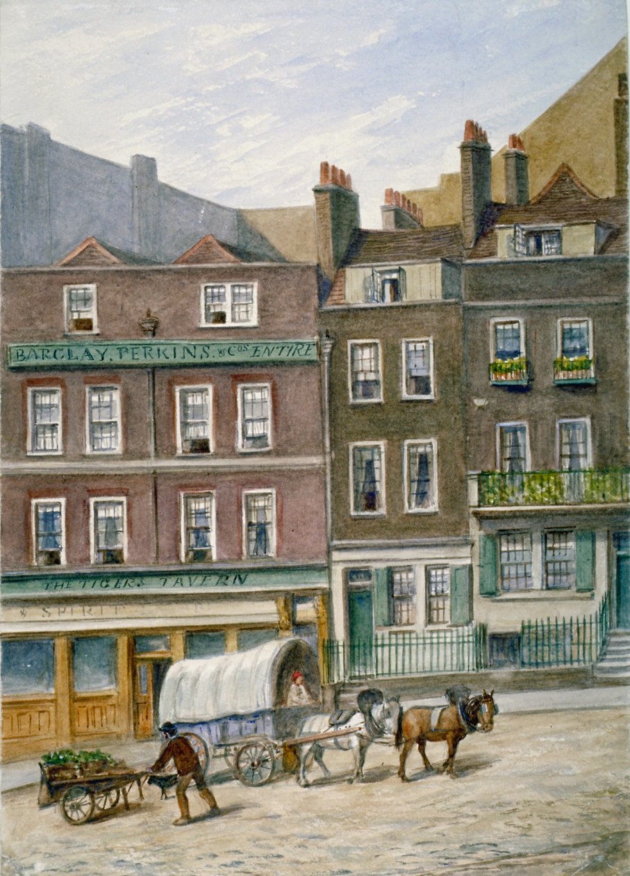 The Tiger Tavern, Tower Dock, London, 1868. af JT Wilson