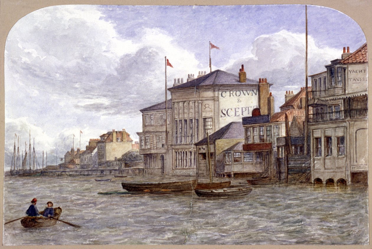 Udsigt over Crown And Scepter Inn, Greenwich, London, c1870 af JT Wilson