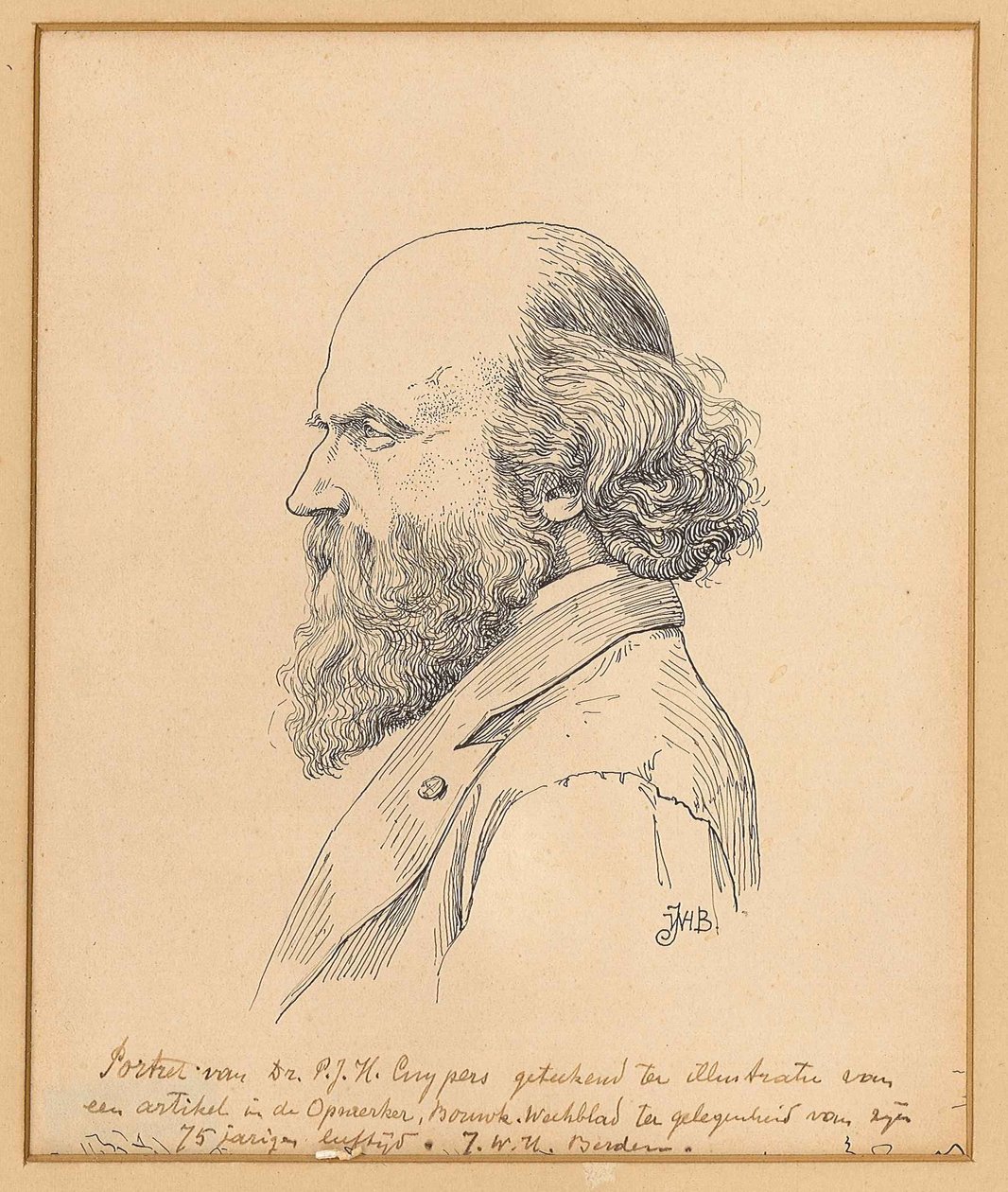 Portræt af Pierre Cuypers af J.W.H. Berden
