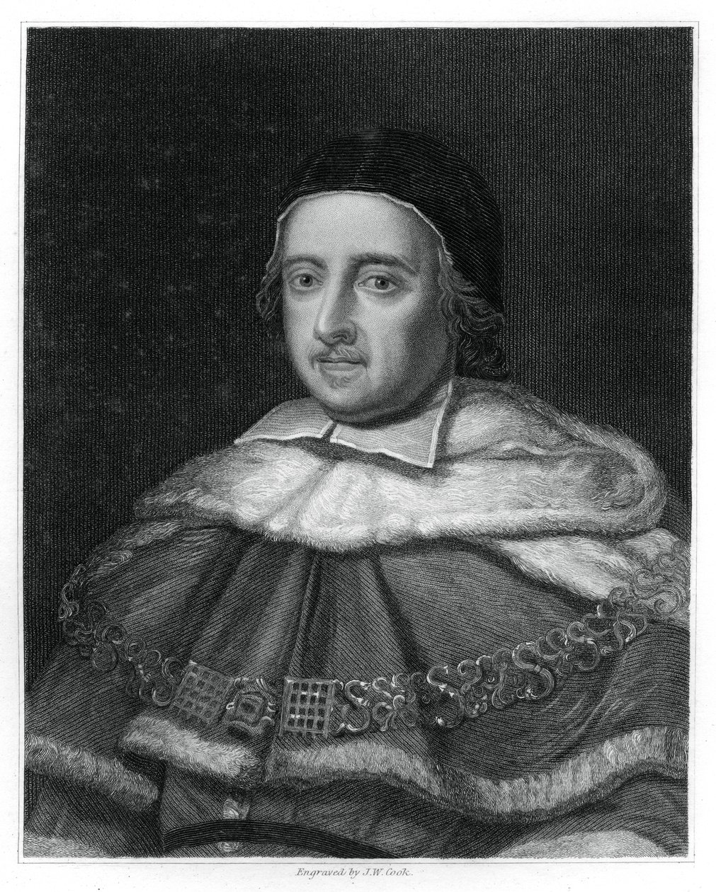 Sir Matthew Hale, Lord Chief Justice of England, 1834. af J.W. Cook