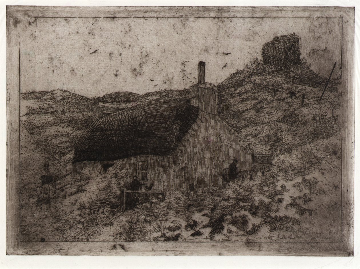 Fiskerhytten på bjerget - Isle of Man af J. Alden Weir