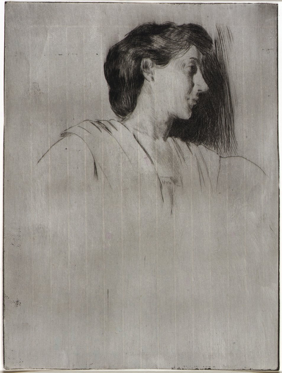 Studie af et kvindehoved i profil af J. Alden Weir