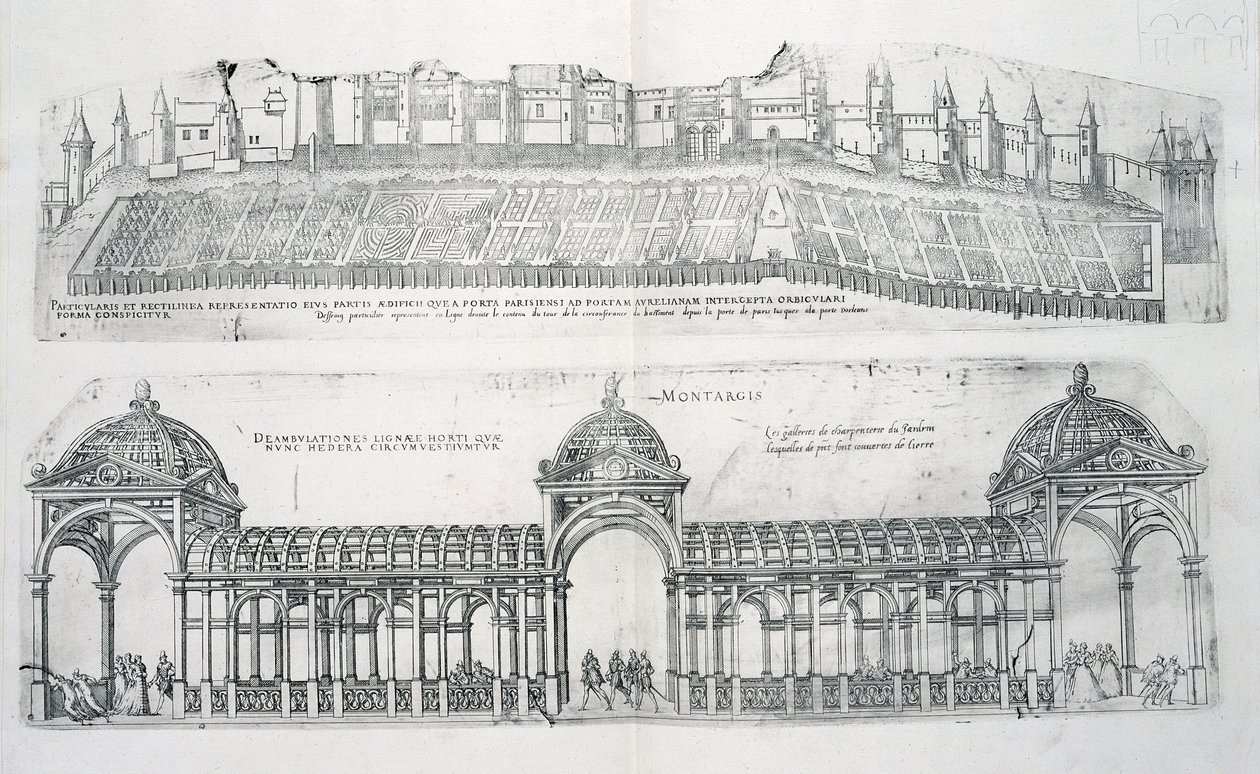 Udsnit af Montargis, fra "Les Plus Belles Batiments de France", udgivet i 1570