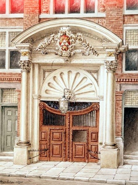 Porten til Brewers Hall i Addle Street, City of London af J. Appleton
