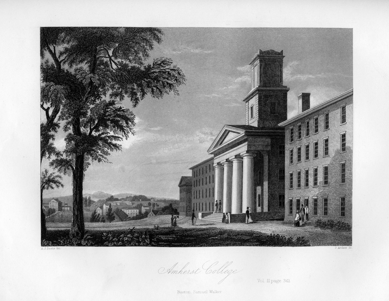 Amherst College, Massachusetts, 1855. af J. Archer