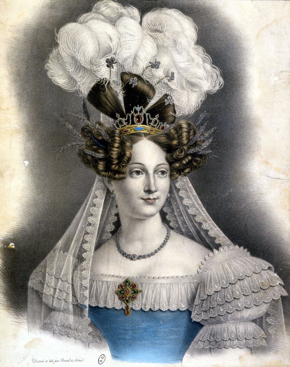 Portræt af hertuginden af Angouleme (Marie Therese eller Madame Royale af J. B. (after) Pointel du Portail