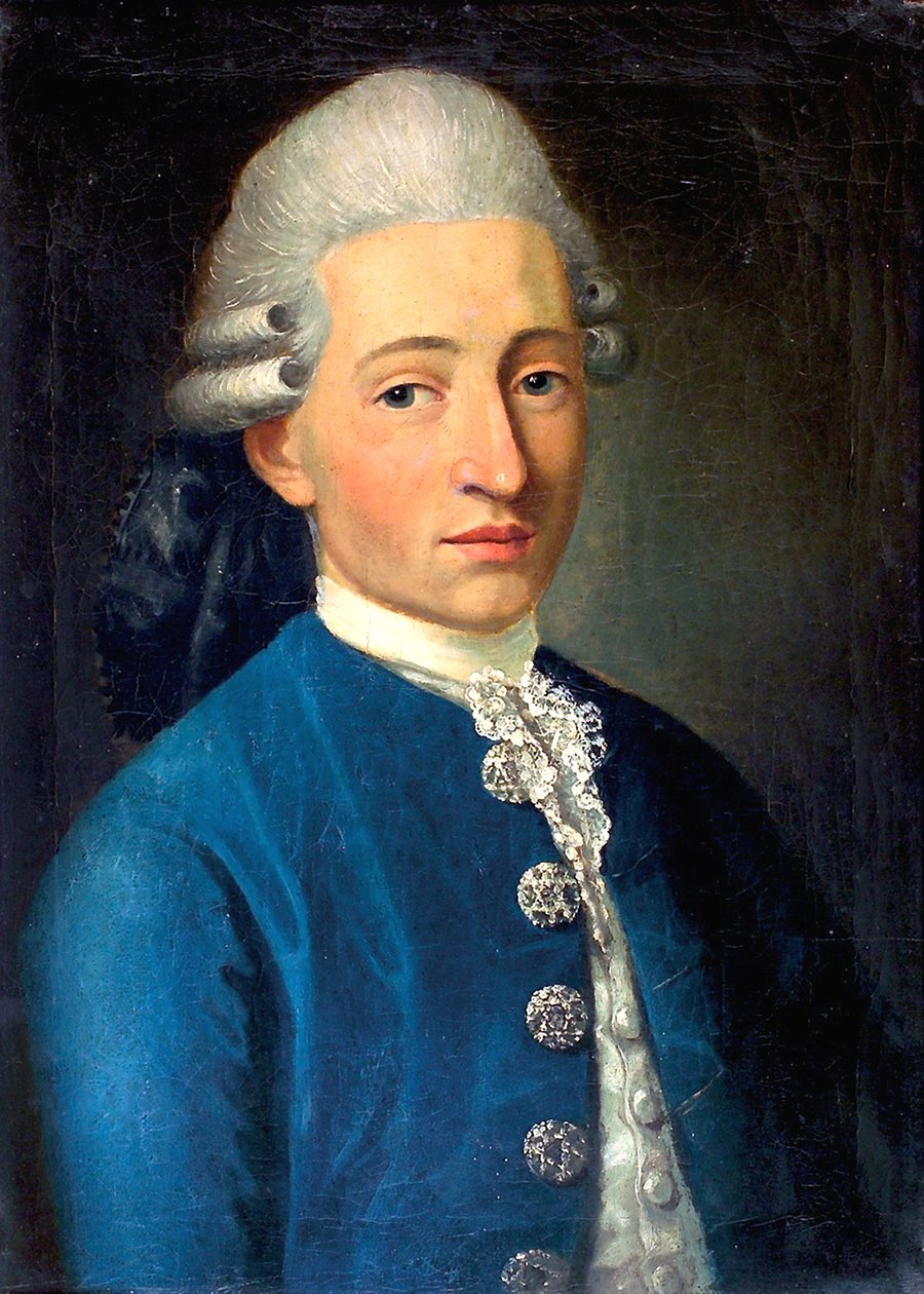 Portræt af en ung mand Wolfgang Amadeus Mozart, 1772 af J. B. Delahaye