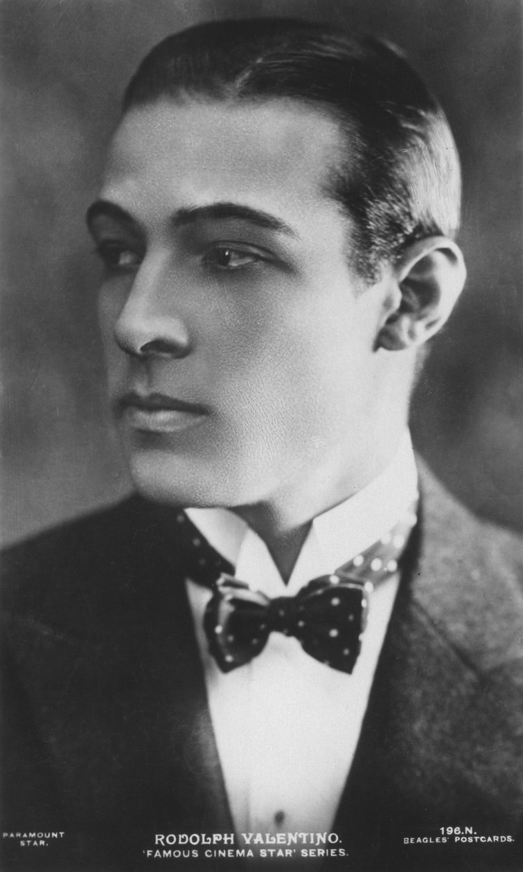 Rudolph Valentino 1895-1926, italiensk skuespiller, kendt som Valentino og også en tidlig pop-ic af J. Beagles and Co.
