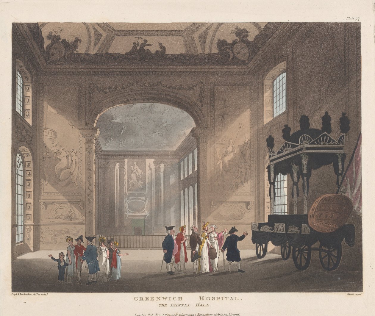 Greenwich Hospital, The Painted Hall, 1. januar 1810., 1. januar 1810. af J. Bluck