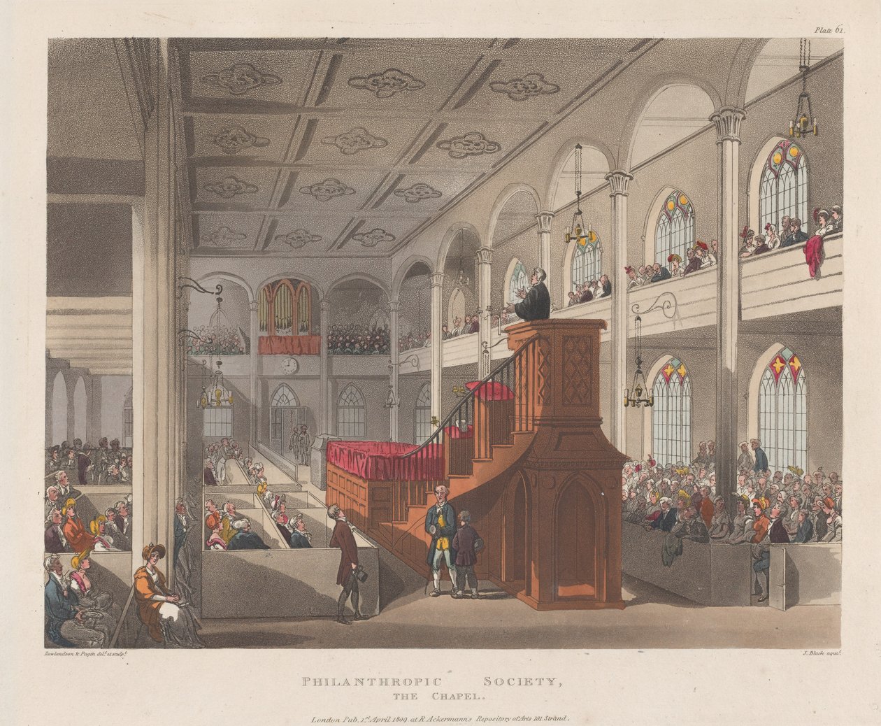 Filantropisk Selskab, Kapellet, 1. april 1809., 1. april 1809. af J. Bluck