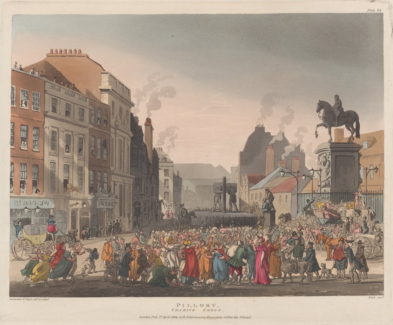 Pillory, Charing Cross, 1. april 1809., 1. april 1809. af J. Bluck
