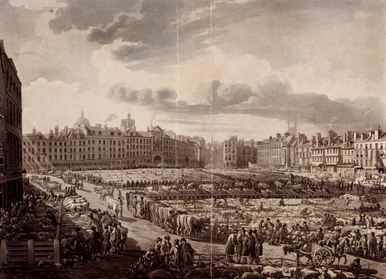 Smithfield Market, London, 1811 af J Bluck