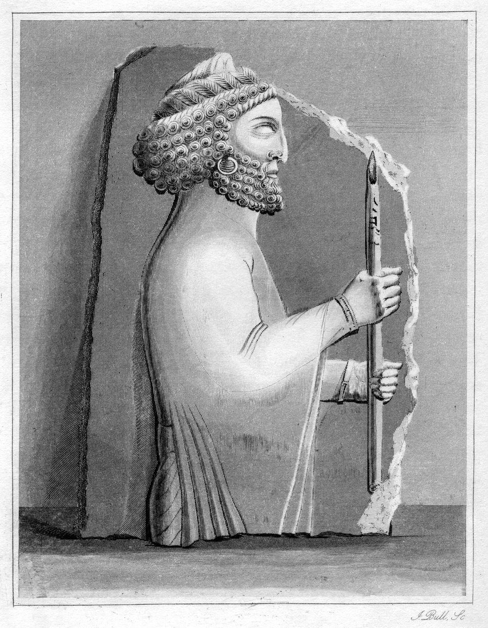Persepolsk skulptur, 1848. af J. Bull