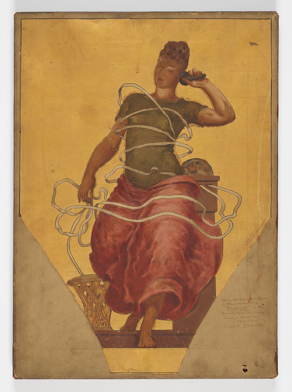 Undersøgelse af Pendentive Figure for Electricity, Dome of the Manufactures og Liberal Arts Building, World