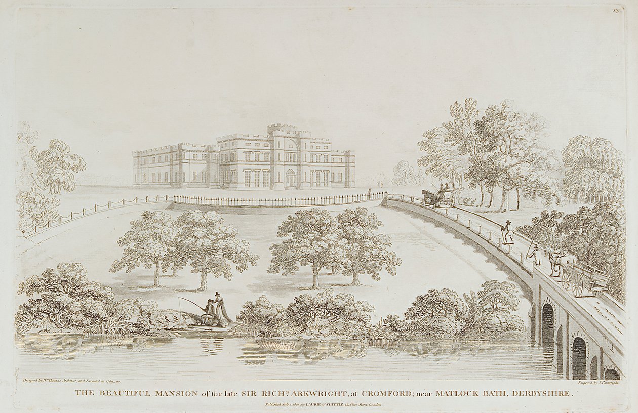 Willersley Castle, Cromford, Derbyshire, 1805 af J Cartwright