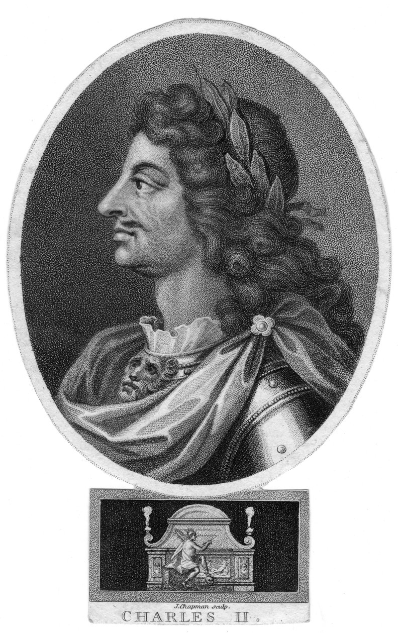 Charles II, konge af England, Skotland og Irland, 1800-tallet. af J. Chapman