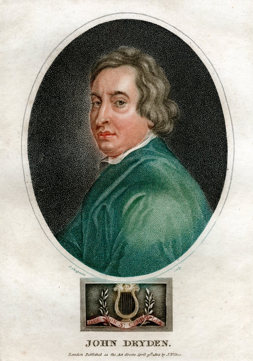 John Dryden, engelsk dramatiker og poetpristager fra det 17. århundrede, 1803. af J. Chapman
