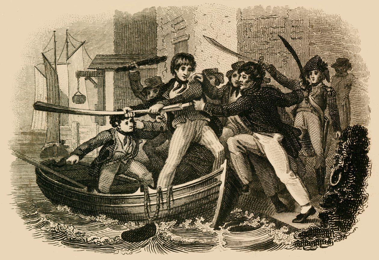 Mary Anne Talbot resisting A Press Band, 1822. af J. Chapman