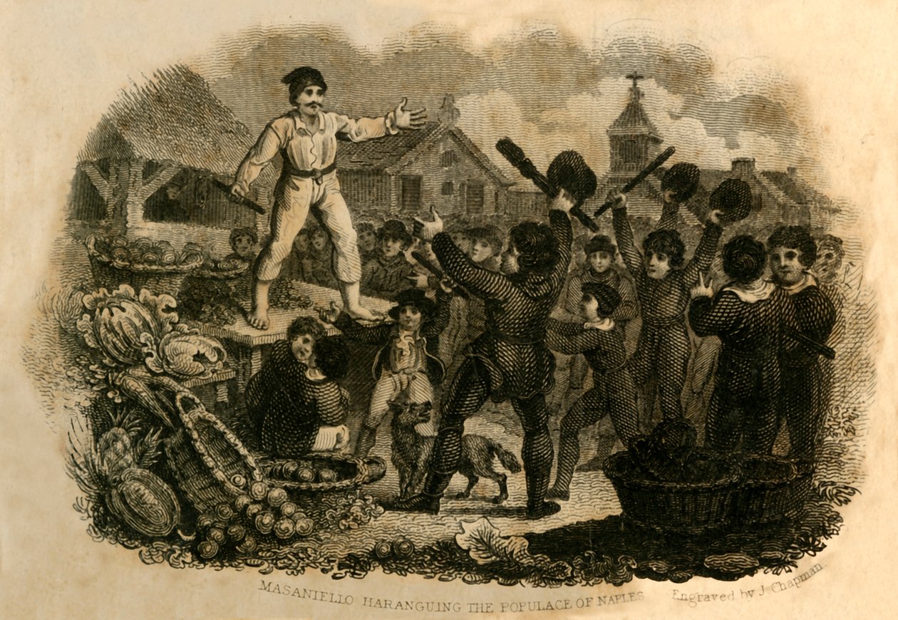 Masaniello Haranguing the Populace of Napoli, 1821. af J. Chapman