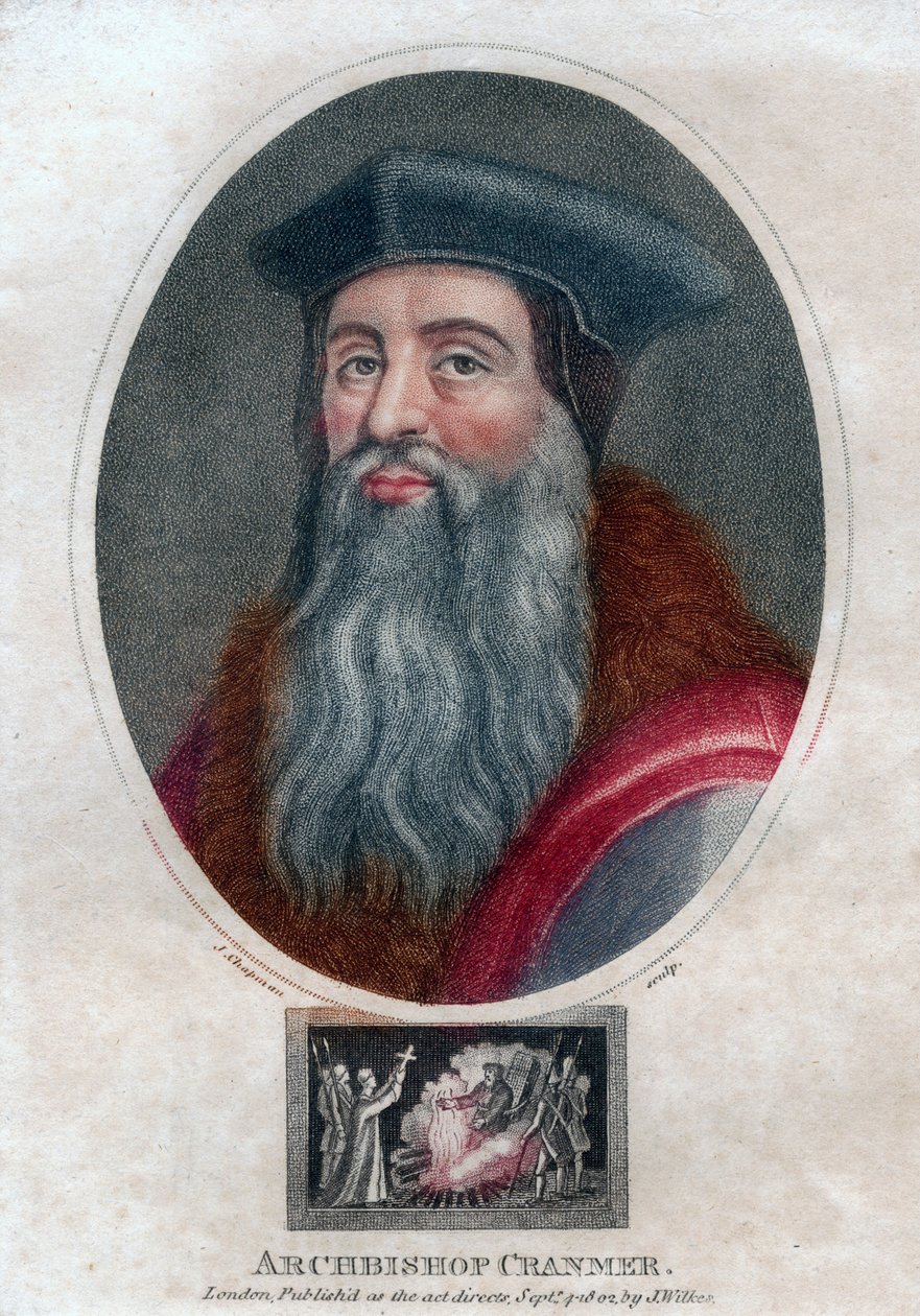 Thomas Cranmer, ærkebiskop af Canterbury, 1802. af J. Chapman