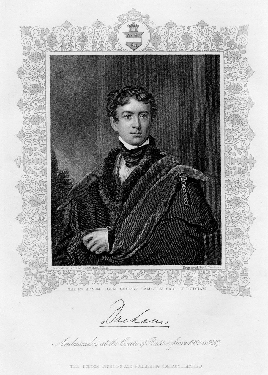 John George Lambton, jarl af Durham, 1800-tallet af J. Cochran