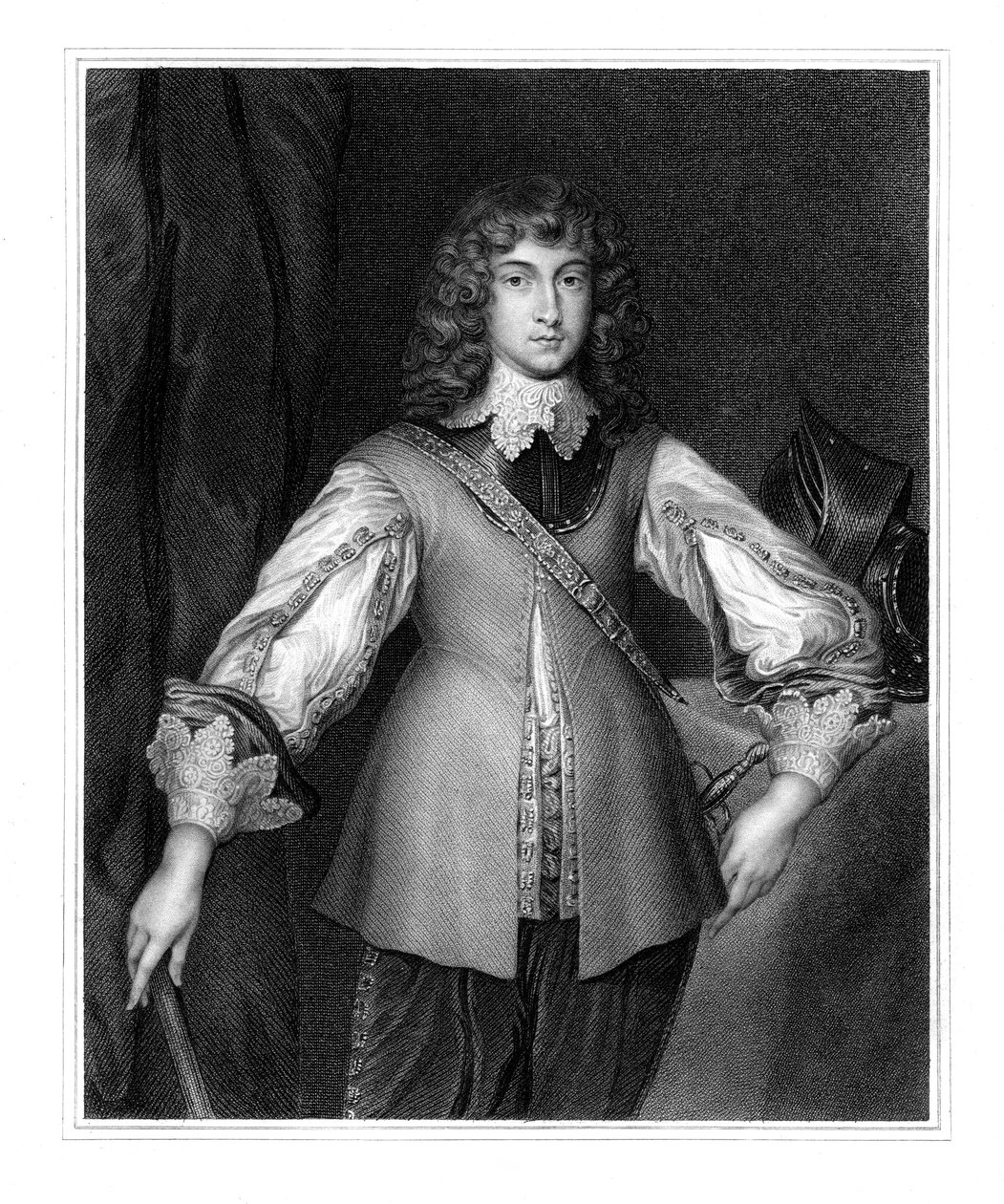 Prins Rupert, royalistisk kavalerikommandant for den engelske borgerkrig, 1800-tallet. af J. Cochran