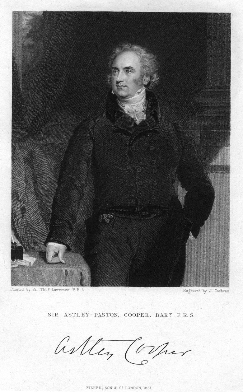 Sir Astley Paston Cooper, 1. Baronet, engelsk kirurg og anatom, 1831 af J. Cochran