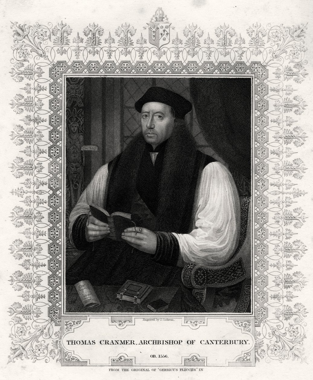 Thomas Cranmer, ærkebiskop af Canterbury, 1800-tallet af J. Cochran