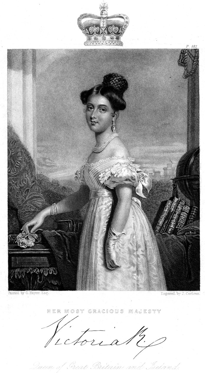 Victoria, dronning af Storbritannien og Irland, c1838 af J. Cochran