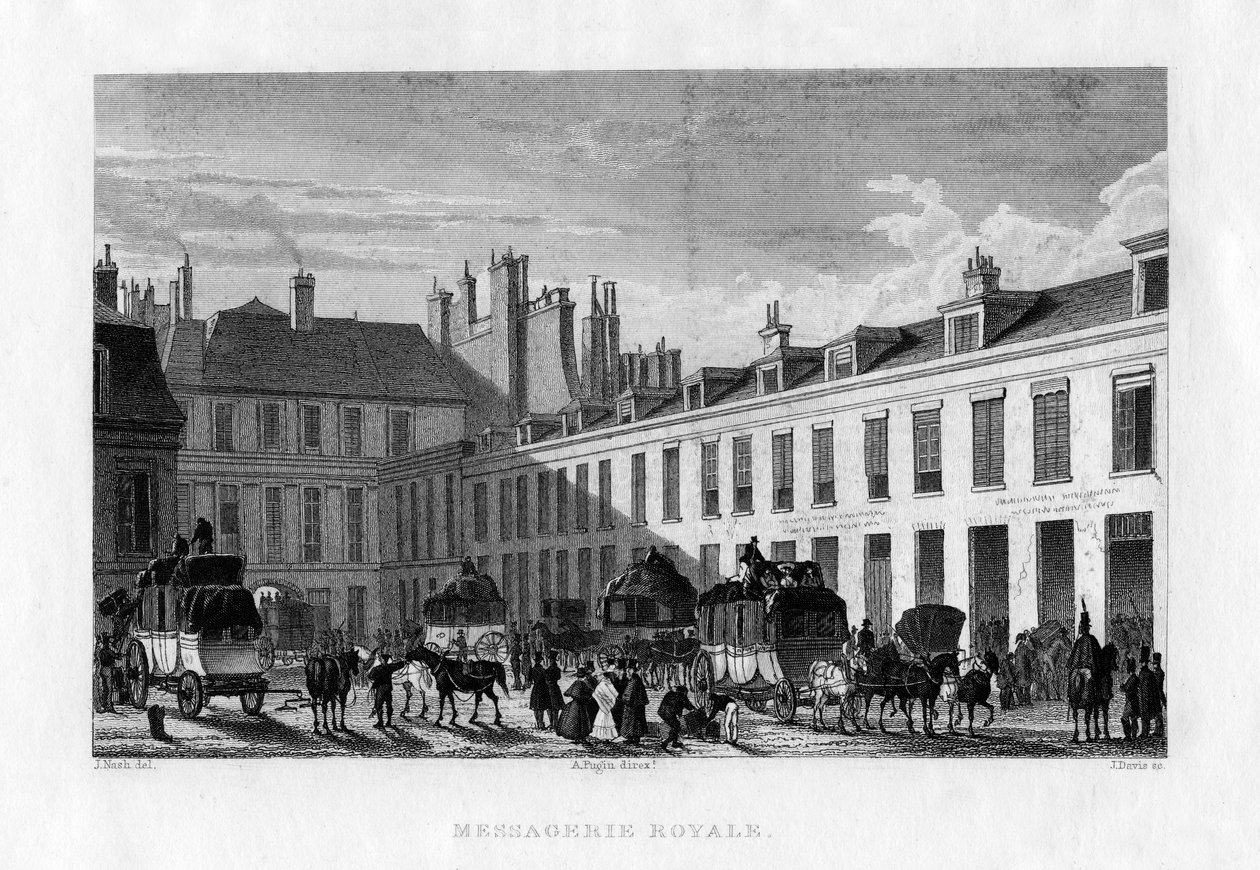 Kongelig kurertjeneste, Paris, Frankrig, 1829. af J. Davis