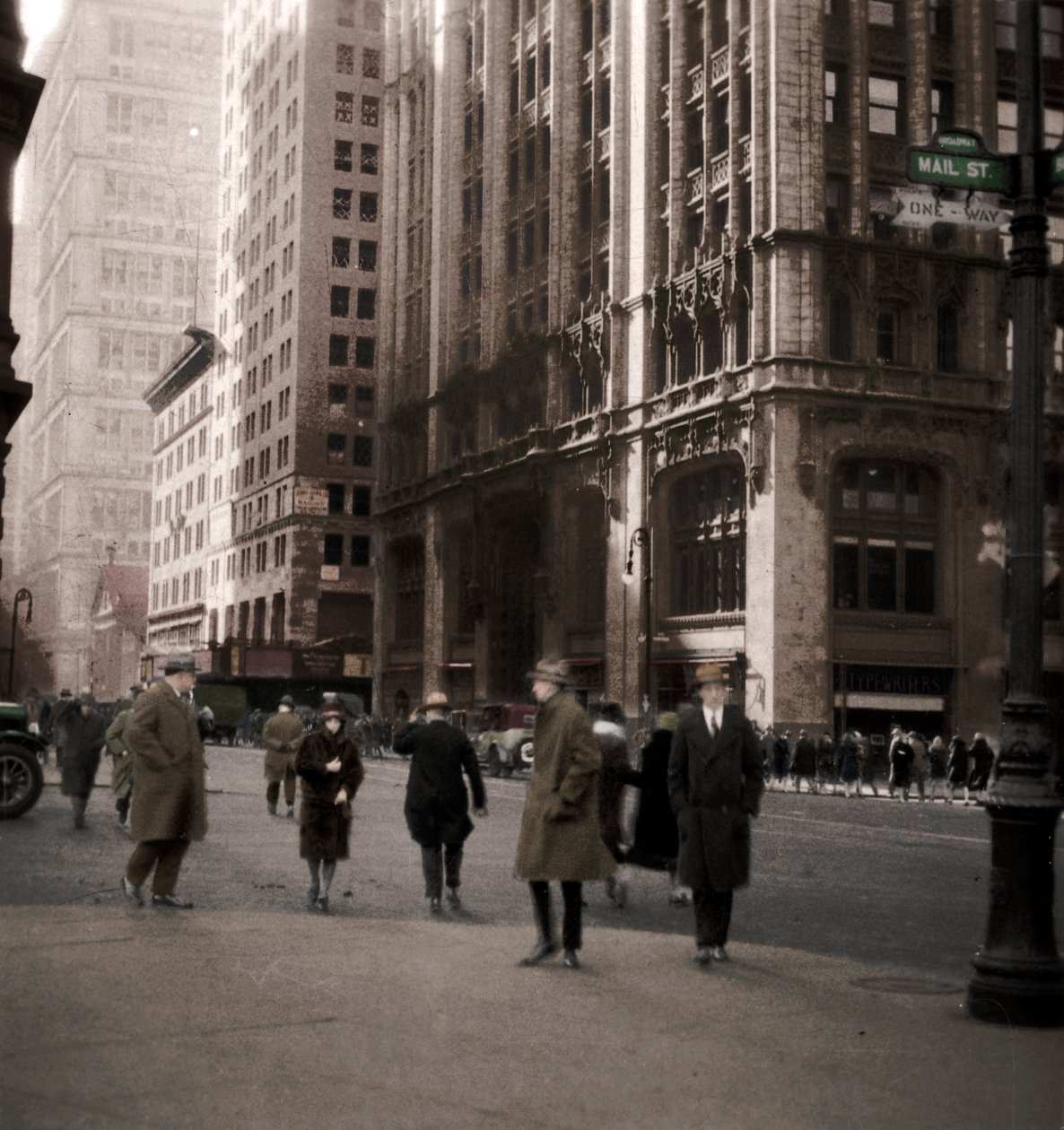 Lower Broadway, New York City, USA, 20. århundrede af J. Dearden Holmes