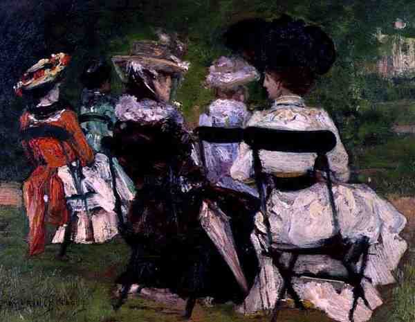 In the Park, ca. 1900 (olie om bord) af J. Edward Homerville Hague