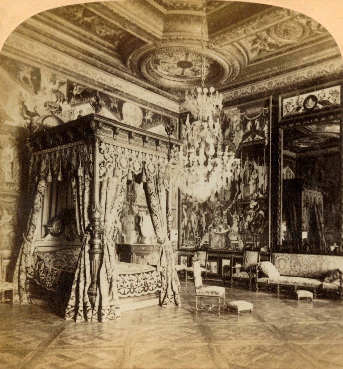 Receptionslokale for Catherine de Medicis, slottet i Fontainebleau, Frankrig, 1889. af J. F. Jarvis