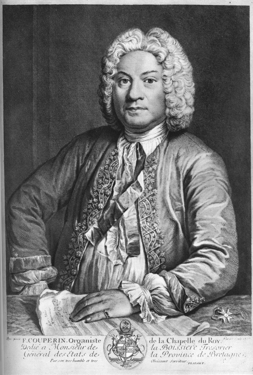 François Couperin, fransk barokkomponist, organist og cembalist, 1735 af J Flippart