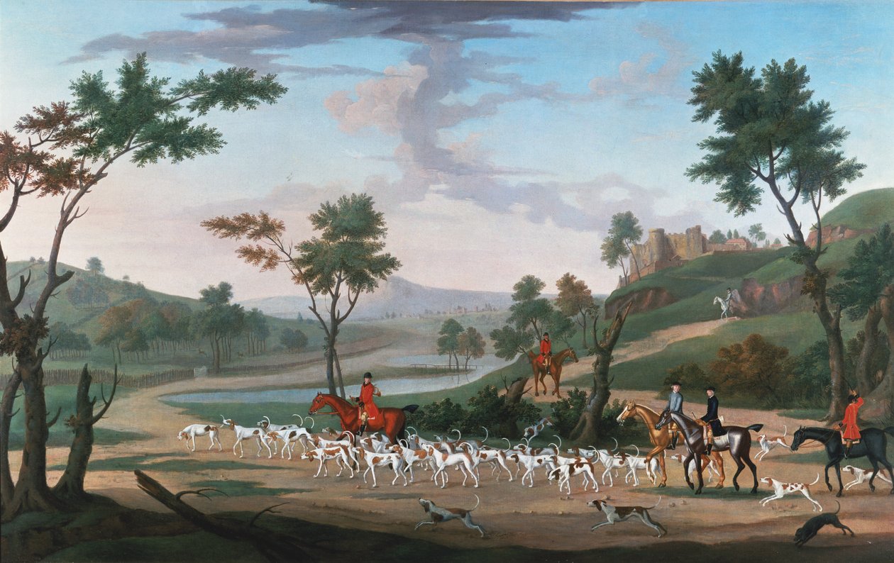 Jagtscene på galop af J. Francis Sartorius