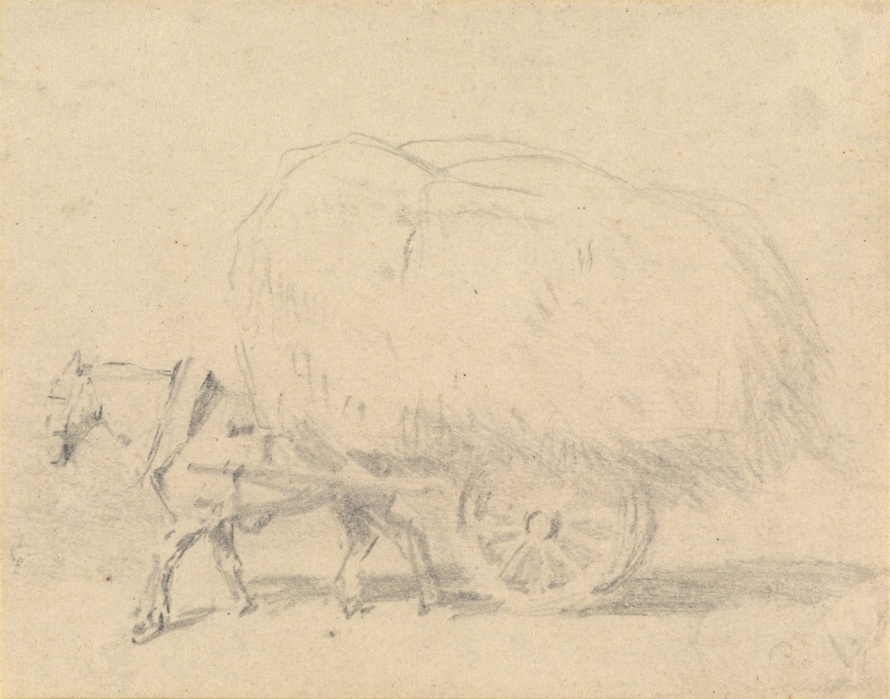 En hest, der trækker et læs hø af J. Frederick Tayler